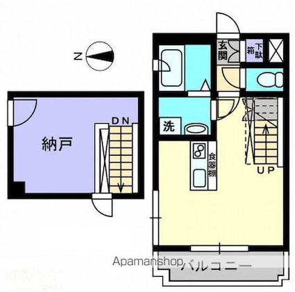 Ｔパラッツオ[1K/36.68m2]の間取図