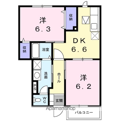 プロムナード[2DK/47.93m2]の間取図