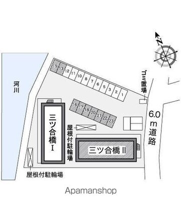 レオパレス三ツ合橋Ⅱ[1K/22.35m2]の駐車場3