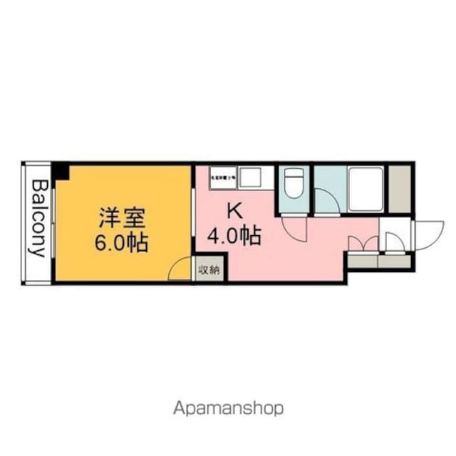 ローベンハイム永井[1K/21.6m2]の間取図