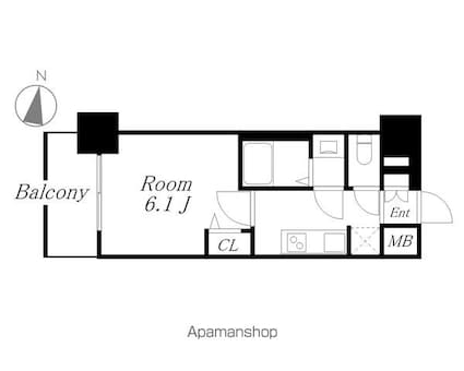 プレサンス太閤通駅前デュプル[1K/21.66m2]の間取図
