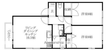 キャッスル森田[2LDK/51.75m2]の間取図