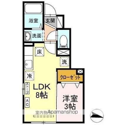 ピグレット[1LDK/27.8m2]の間取図