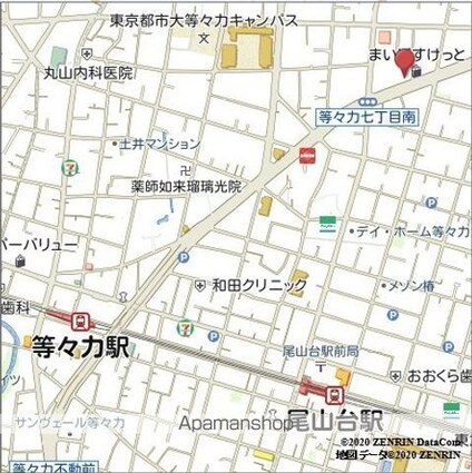 コンフィアンサ等々力[1K/25.76m2]の配置図