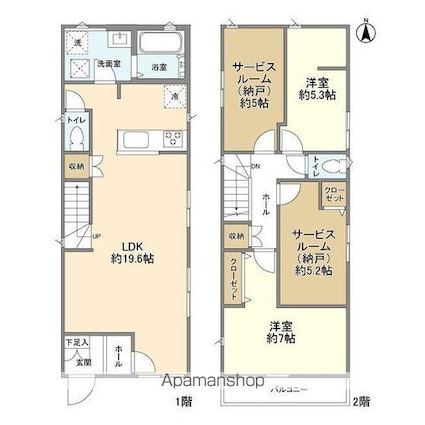 Ｋｏｌｅｔ野田七光台０４[2SLDK/93.16m2]の間取図