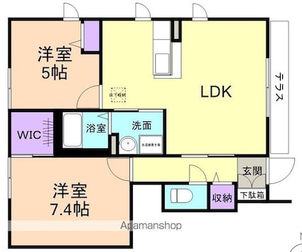 和歌山県和歌山市紀三井寺[2LDK/58.27m2]の間取図