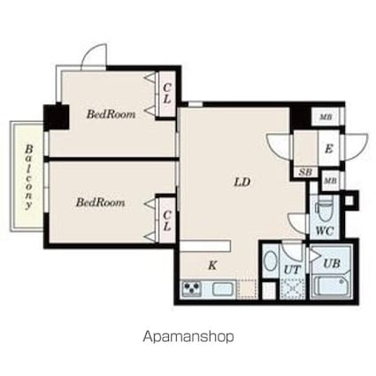 エスパシオ内藤町[2LDK/55.97m2]の間取図