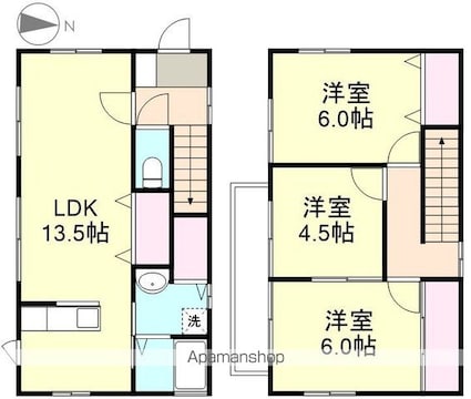 岡山県倉敷市玉島長尾[3LDK/74.52m2]の間取図