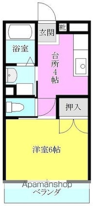 グレイスコーポカクⅡ[1K/24m2]の間取図