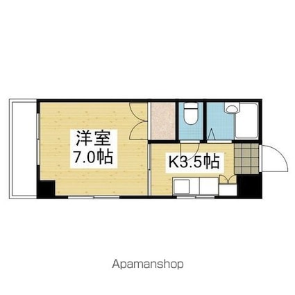 サントピア山越[1K/23.14m2]の間取図