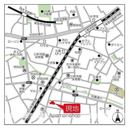 シェノン三軒茶屋[1K/25.3m2]の外観1