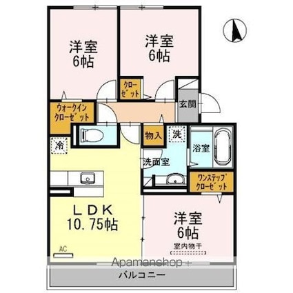 コリド黒田　Ｂ棟[3LDK/67.23m2]の間取図