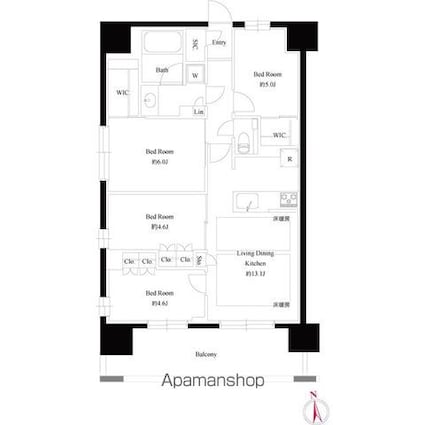 プレシス八王子レグリオ[4LDK/75.26m2]の間取図