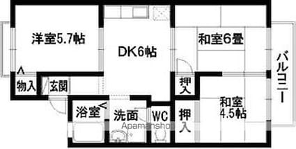 和歌山県和歌山市古屋[3DK/47.86m2]の間取図