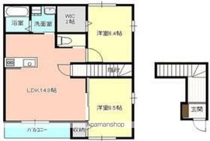 パークハイツ　Ｅ[2LDK/66.1m2]の間取図