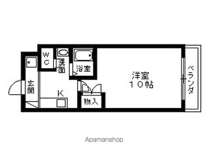 ＲａｃｏｏｎＤ３[1K/29m2]の間取図