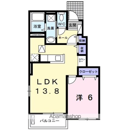 サンヴェール大芝Ａ[1LDK/45.89m2]の間取図