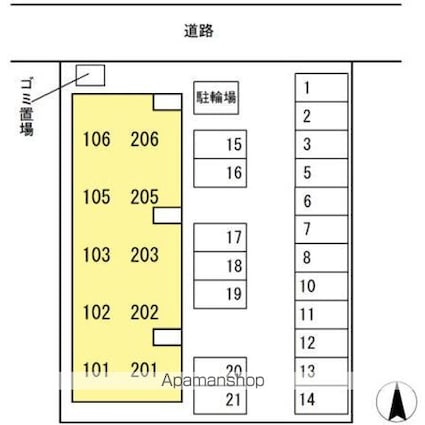 ドミール　タキグチ[2LDK/50.32m2]の配置図