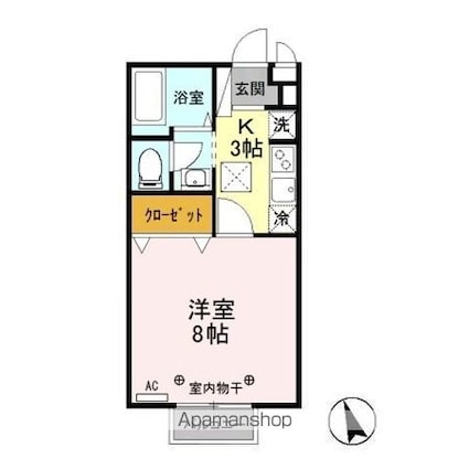 ペニーレインビレッジ[1K/26.71m2]の間取図
