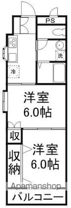 ルシェリア長町[2K/38.45m2]の間取図