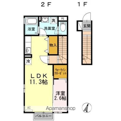 Ｔーｒｏｏｍ　Ｂ[1LDK/39.43m2]の間取図
