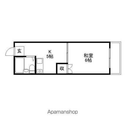 アメニティ金市Ⅰ[1DK/22.7m2]の間取図