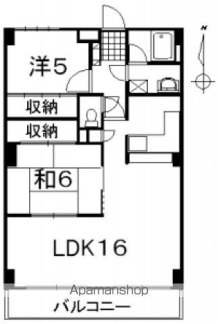 セントラルハイツ南側[2LDK/66m2]の間取図