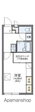 レオパレスヴィルヌーブ[1K/23.18m2]の間取図