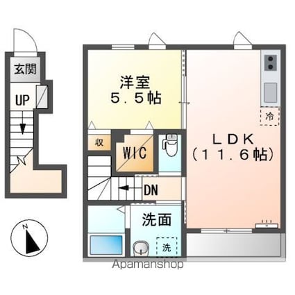 リガシー上松[1LDK/45.26m2]の間取図