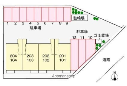 メゾン・ルージュ[2DK/54.66m2]の配置図