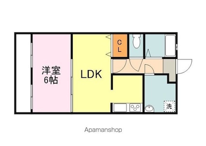 岩瀬ビル[1LDK/33m2]の間取図