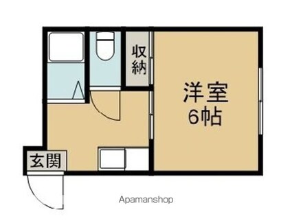 クリスタル夏月[1K/19.44m2]の間取図