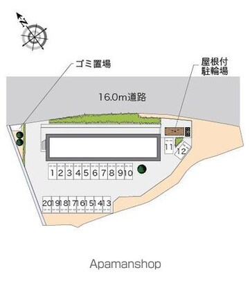 レオパレスひまわり[1K/23.18m2]の配置図