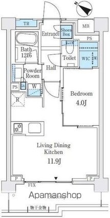 パークホームズ駒沢二丁目[1LDK/40.04m2]の間取図