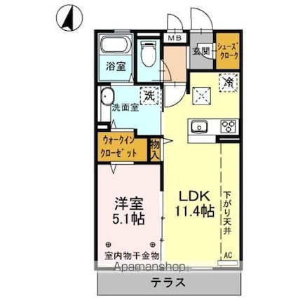 Ｌｉｎｘ　Ｐａｒｋ　Ｓｉｄｅ　リンクス　パーク　サイド[1LDK/41.53m2]の間取図