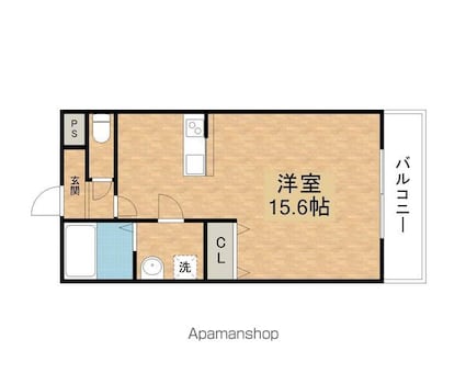 リシェスグランデ[1K/36.97m2]の間取図