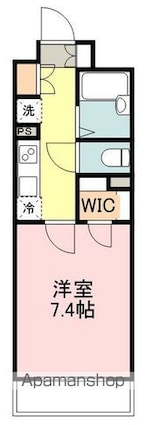 グランカーサ仙台五橋[1K/25.74m2]の間取図