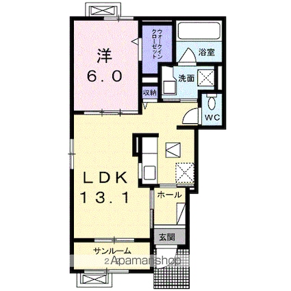 福井県坂井市春江町西太郎丸[1LDK/50.01m2]の間取図