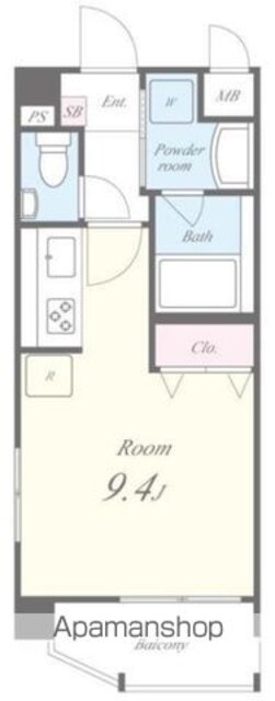 ウィラージュプラチナ[1R/24.94m2]の間取図