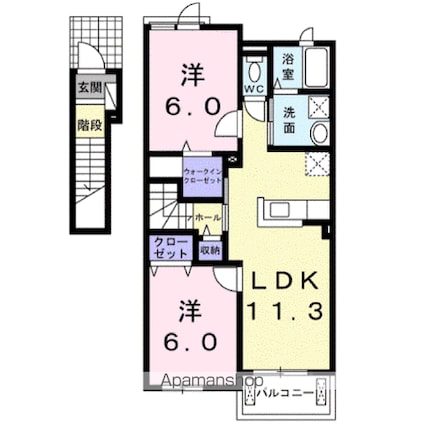 メープルハウス　Ｂ[2LDK/58.21m2]の間取図