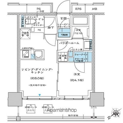 プレミスト板橋[1LDK/31.8m2]の間取図