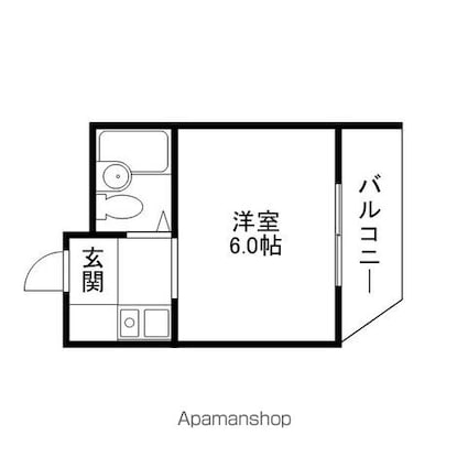 ソレイユヤマダ[1K/13.5m2]の間取図