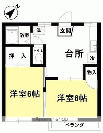 パークハイツⅠ[2DK/40.49m2]の間取図