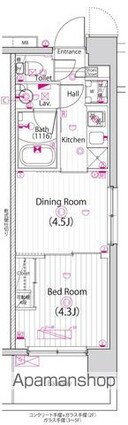 ガーラ・プレシャス四ツ木[1DK/25.51m2]の間取図