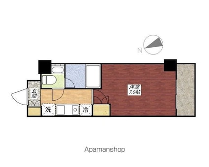 パークアクシス板橋本町弐番館[1K/23.94m2]の間取図