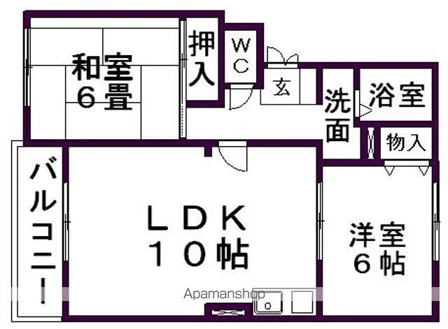 カーサみつわ台 Eの間取り写真