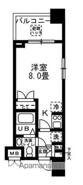 レジディア錦糸町[1R/20.3m2]の間取図