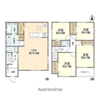 Ｋｏｌｅｔ千葉若松台[4LDK/96.04m2]の間取図