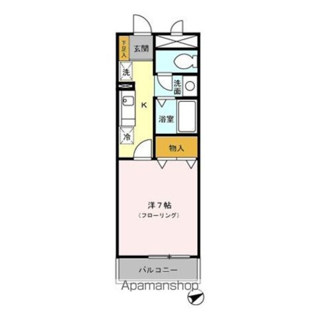 ズオン・ゼロ[1K/24.27m2]の間取図