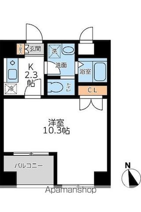 ラクラス杉並方南町[1K/29.5m2]の間取図